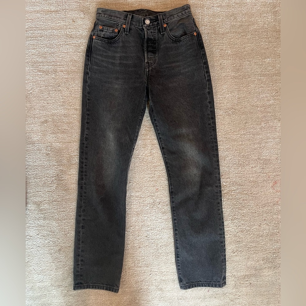 Levi's Black 501 Straight Leg Jeans